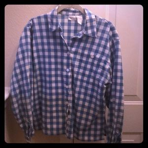 Blue and white blouse